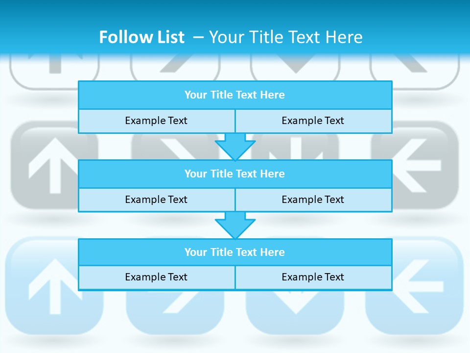 A Set Of Blue And Black Buttons With Arrows PowerPoint Template