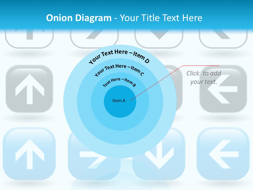 A Set Of Blue And Black Buttons With Arrows PowerPoint Template