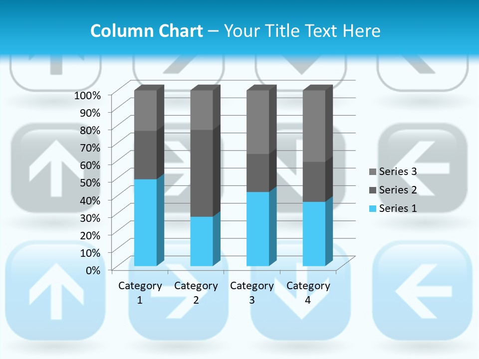 A Set Of Blue And Black Buttons With Arrows PowerPoint Template