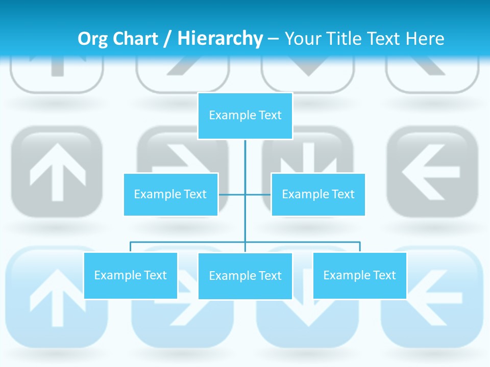 A Set Of Blue And Black Buttons With Arrows PowerPoint Template