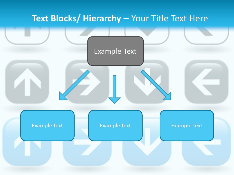 A Set Of Blue And Black Buttons With Arrows PowerPoint Template