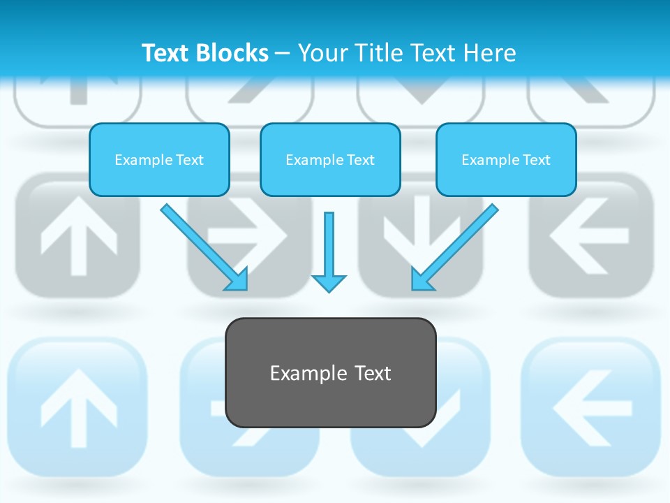 A Set Of Blue And Black Buttons With Arrows PowerPoint Template