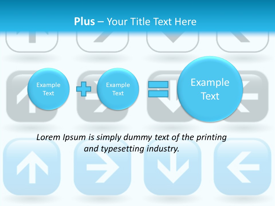 A Set Of Blue And Black Buttons With Arrows PowerPoint Template