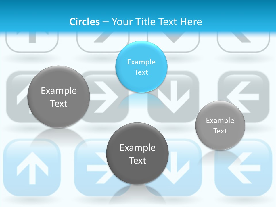 A Set Of Blue And Black Buttons With Arrows PowerPoint Template