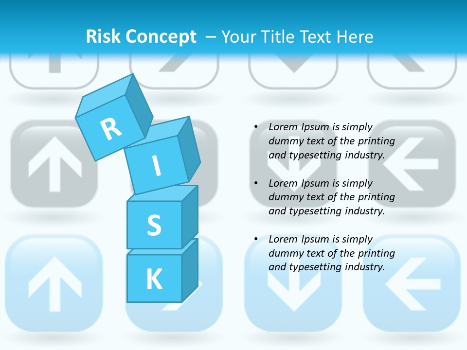 A Set Of Blue And Black Buttons With Arrows PowerPoint Template