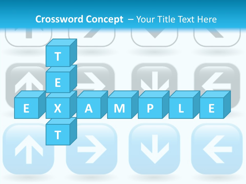 A Set Of Blue And Black Buttons With Arrows PowerPoint Template