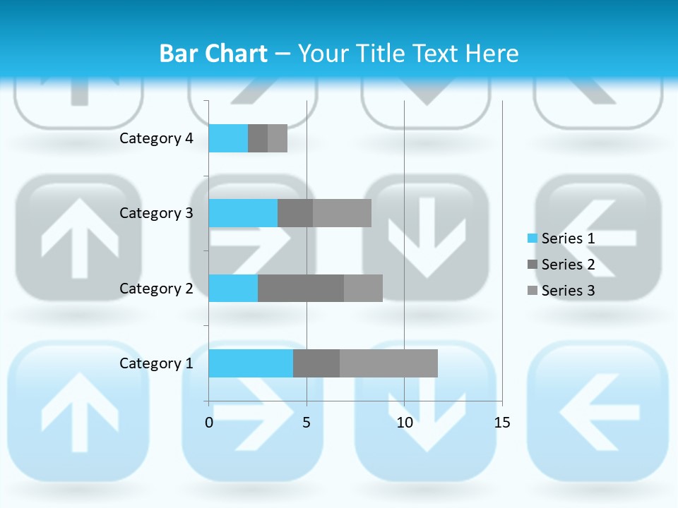 A Set Of Blue And Black Buttons With Arrows PowerPoint Template