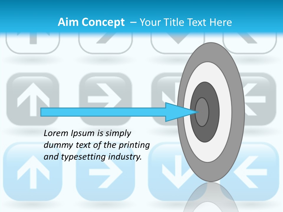 A Set Of Blue And Black Buttons With Arrows PowerPoint Template