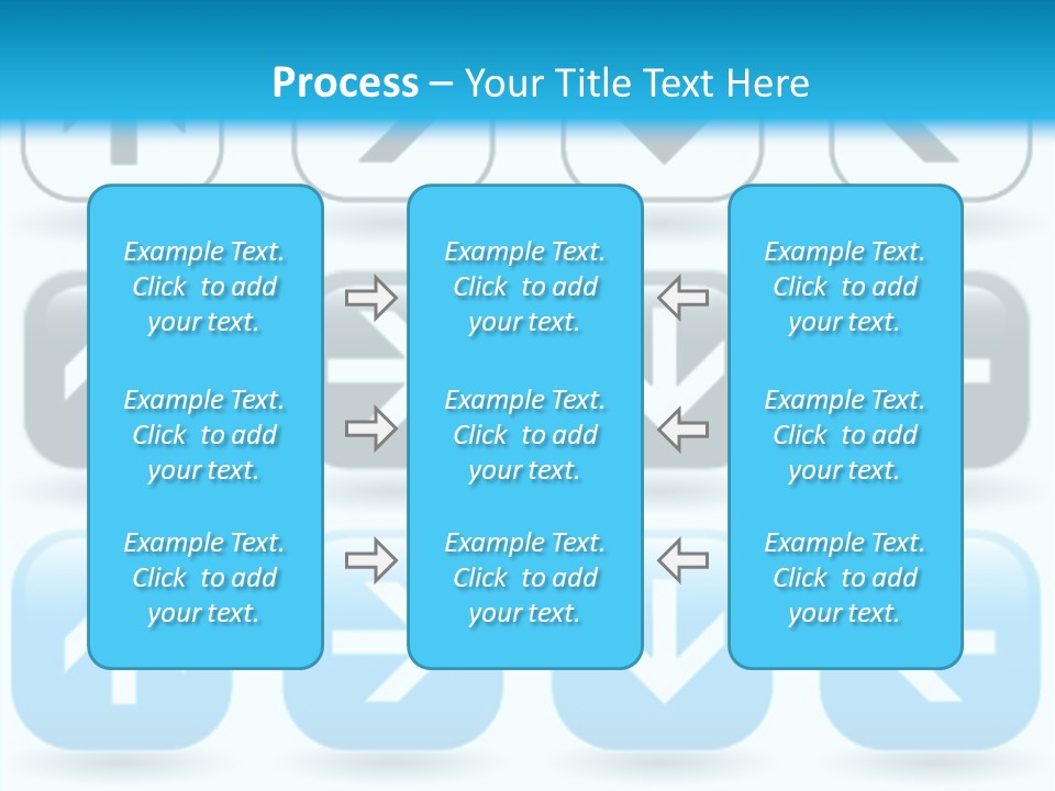A Set Of Blue And Black Buttons With Arrows PowerPoint Template