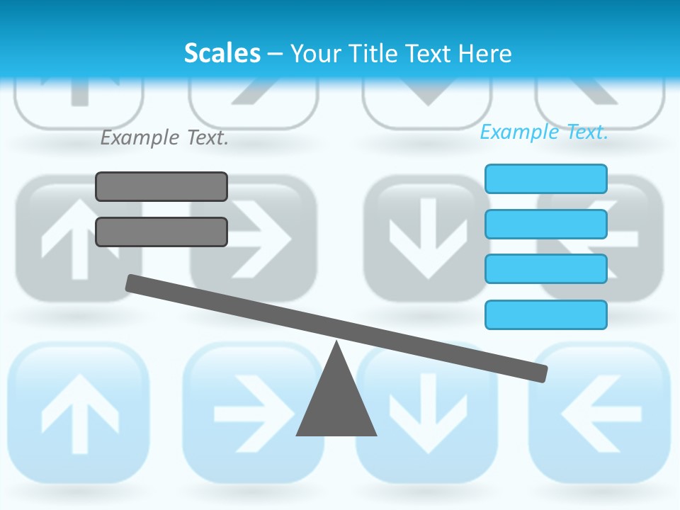 A Set Of Blue And Black Buttons With Arrows PowerPoint Template