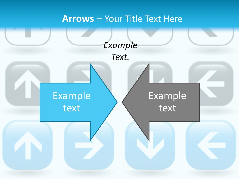 A Set Of Blue And Black Buttons With Arrows PowerPoint Template