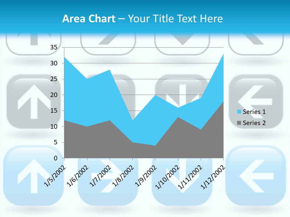A Set Of Blue And Black Buttons With Arrows PowerPoint Template