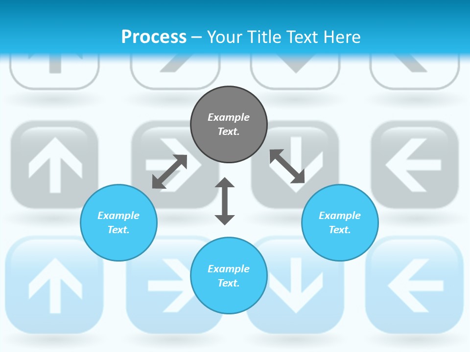 A Set Of Blue And Black Buttons With Arrows PowerPoint Template