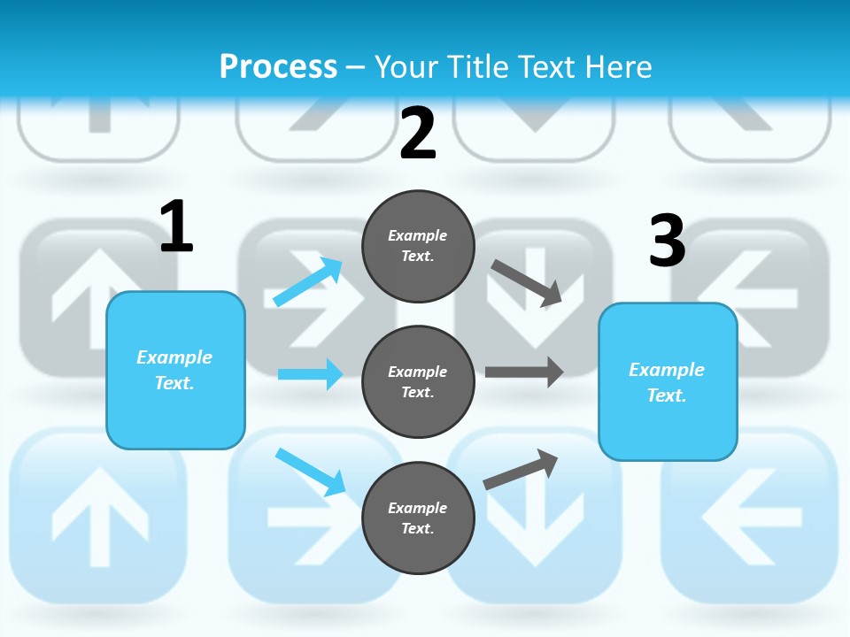 A Set Of Blue And Black Buttons With Arrows PowerPoint Template