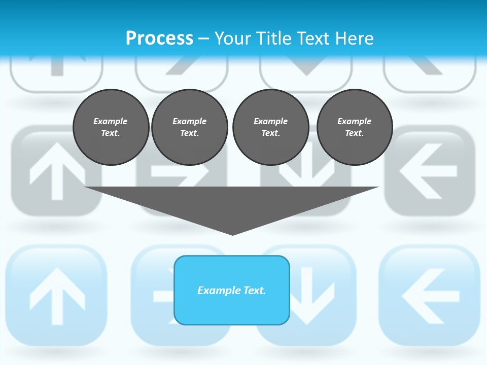A Set Of Blue And Black Buttons With Arrows PowerPoint Template