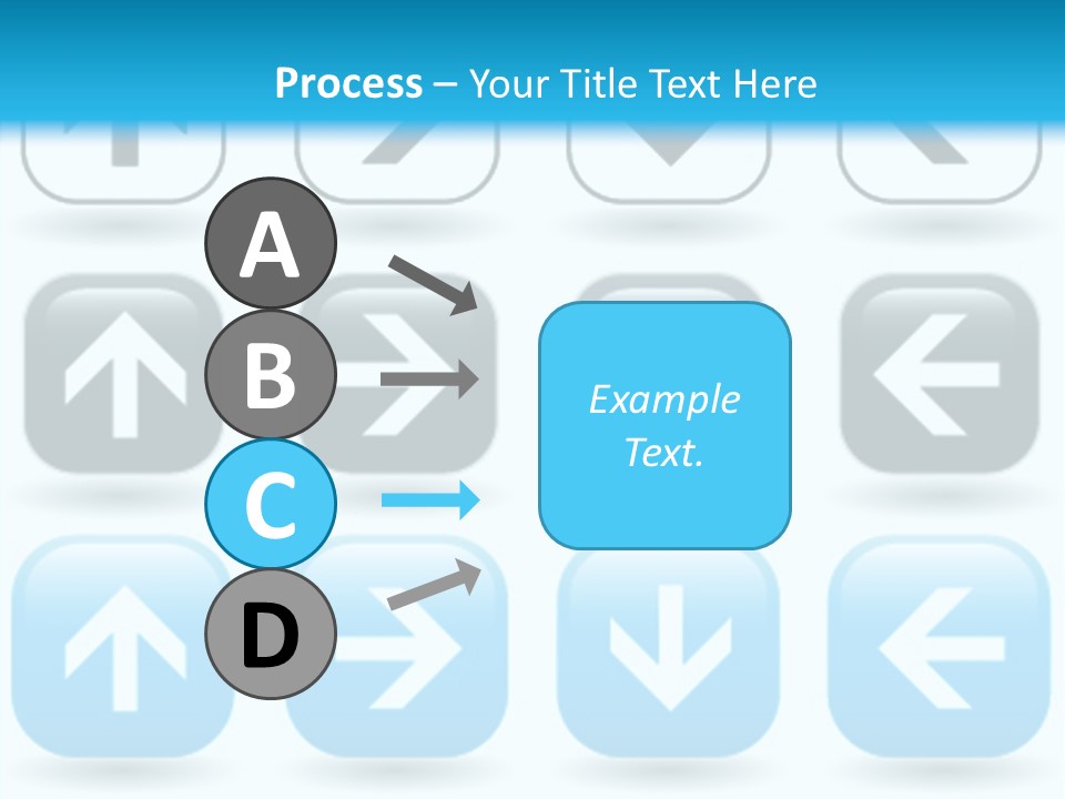 A Set Of Blue And Black Buttons With Arrows PowerPoint Template