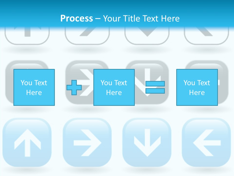 A Set Of Blue And Black Buttons With Arrows PowerPoint Template
