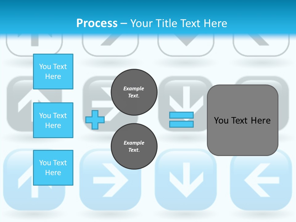 A Set Of Blue And Black Buttons With Arrows PowerPoint Template