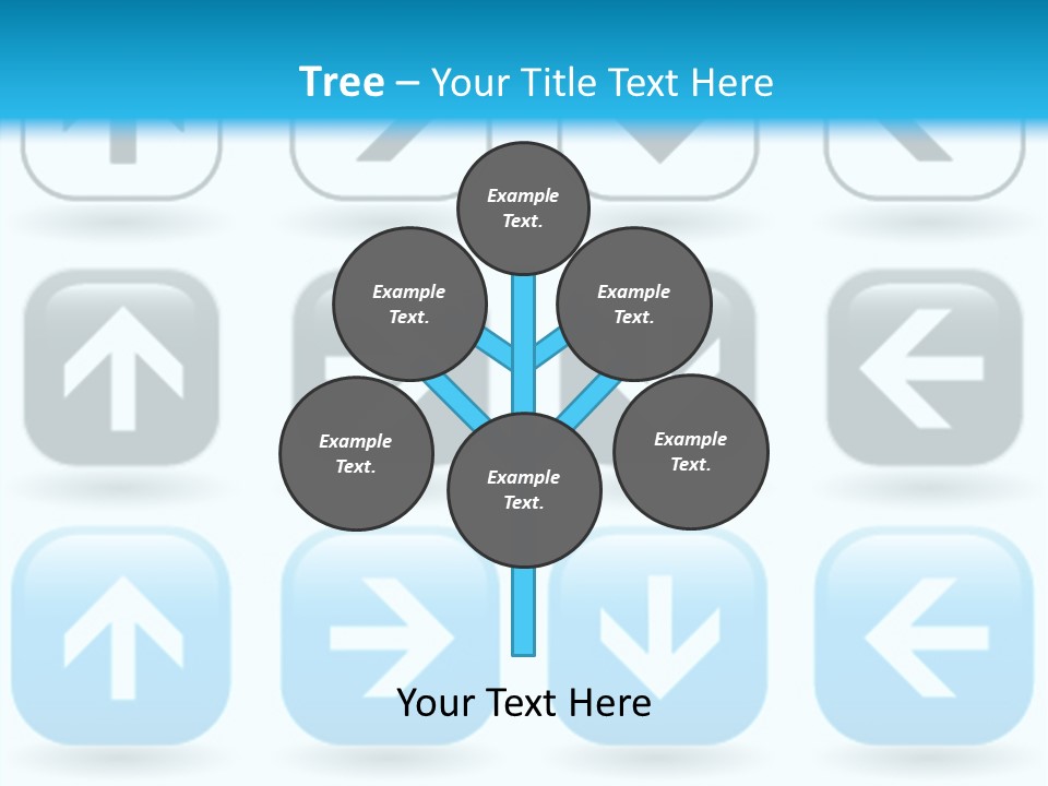 A Set Of Blue And Black Buttons With Arrows PowerPoint Template