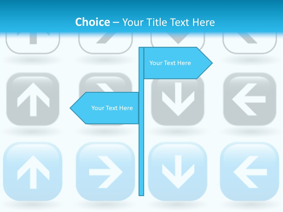 A Set Of Blue And Black Buttons With Arrows PowerPoint Template