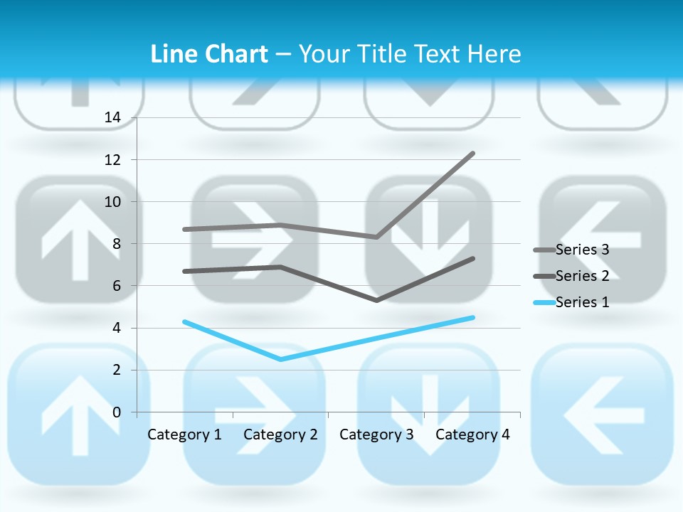 A Set Of Blue And Black Buttons With Arrows PowerPoint Template