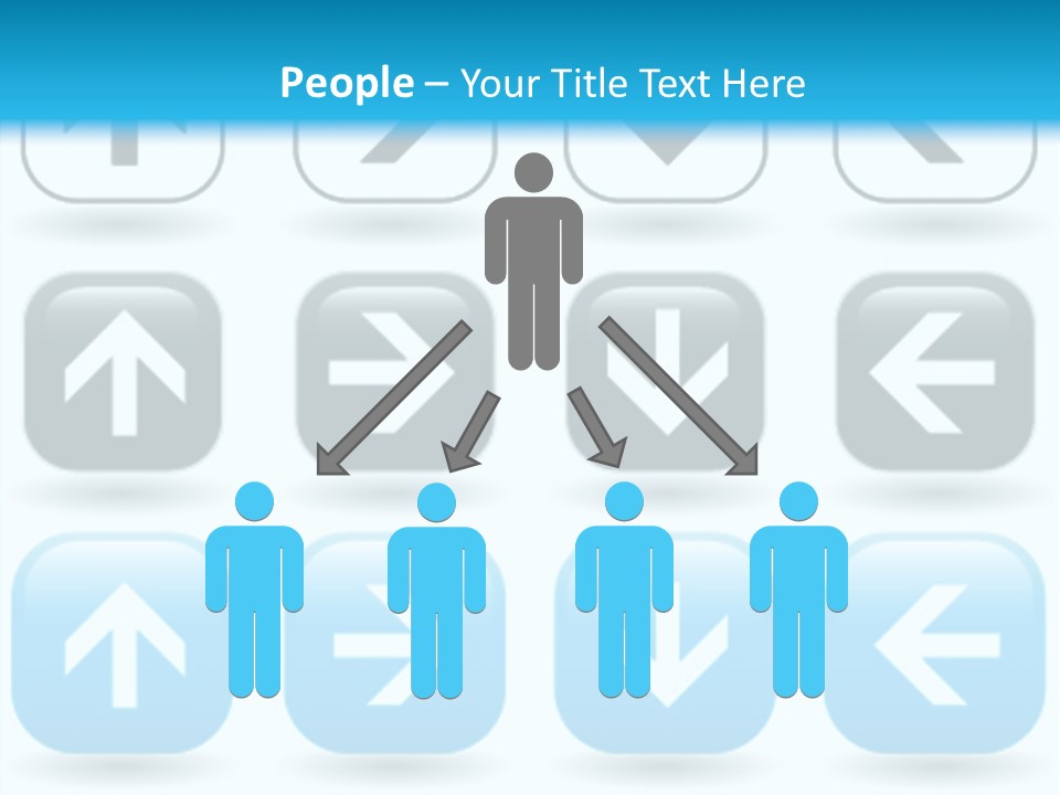 A Set Of Blue And Black Buttons With Arrows PowerPoint Template