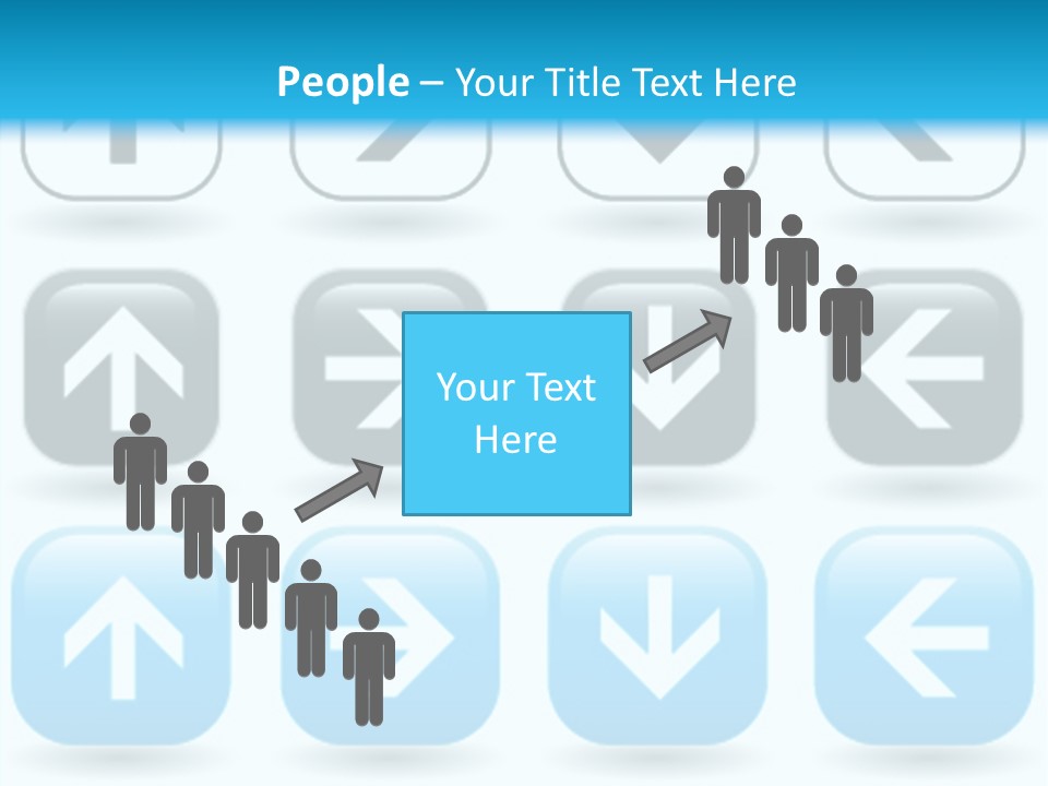 A Set Of Blue And Black Buttons With Arrows PowerPoint Template