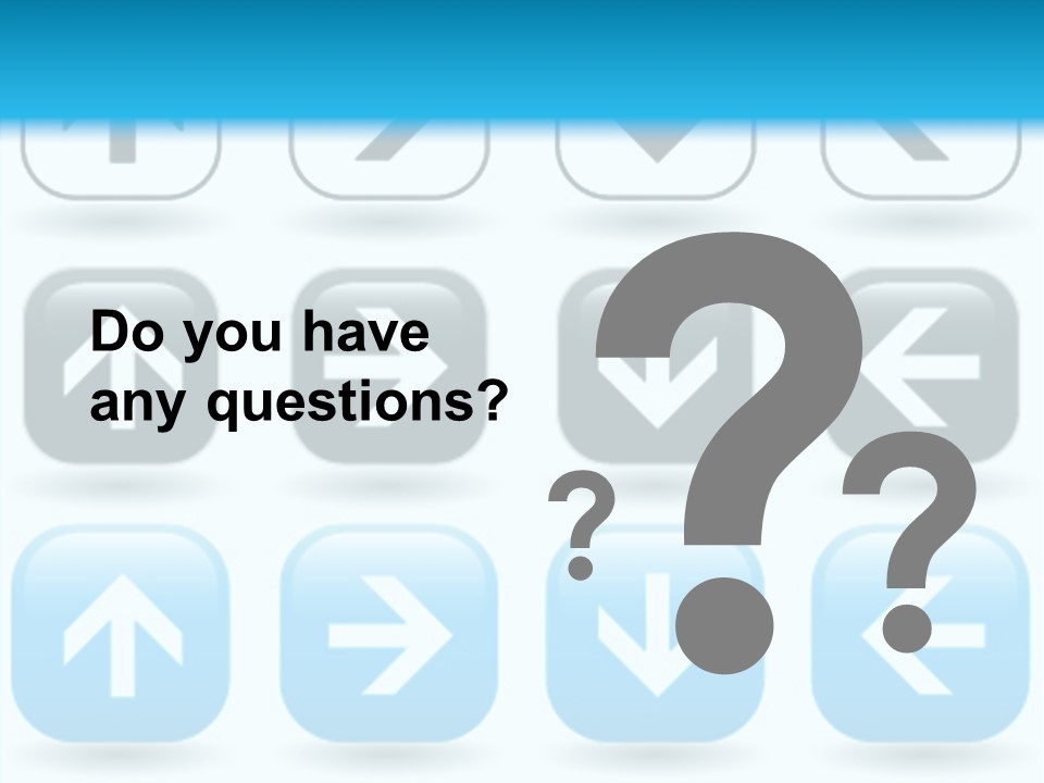 A Set Of Blue And Black Buttons With Arrows PowerPoint Template