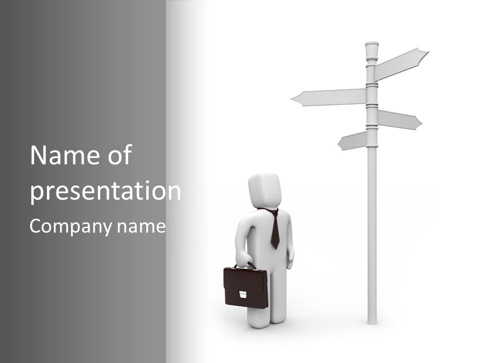 A Person Standing Next To A Street Sign PowerPoint Template