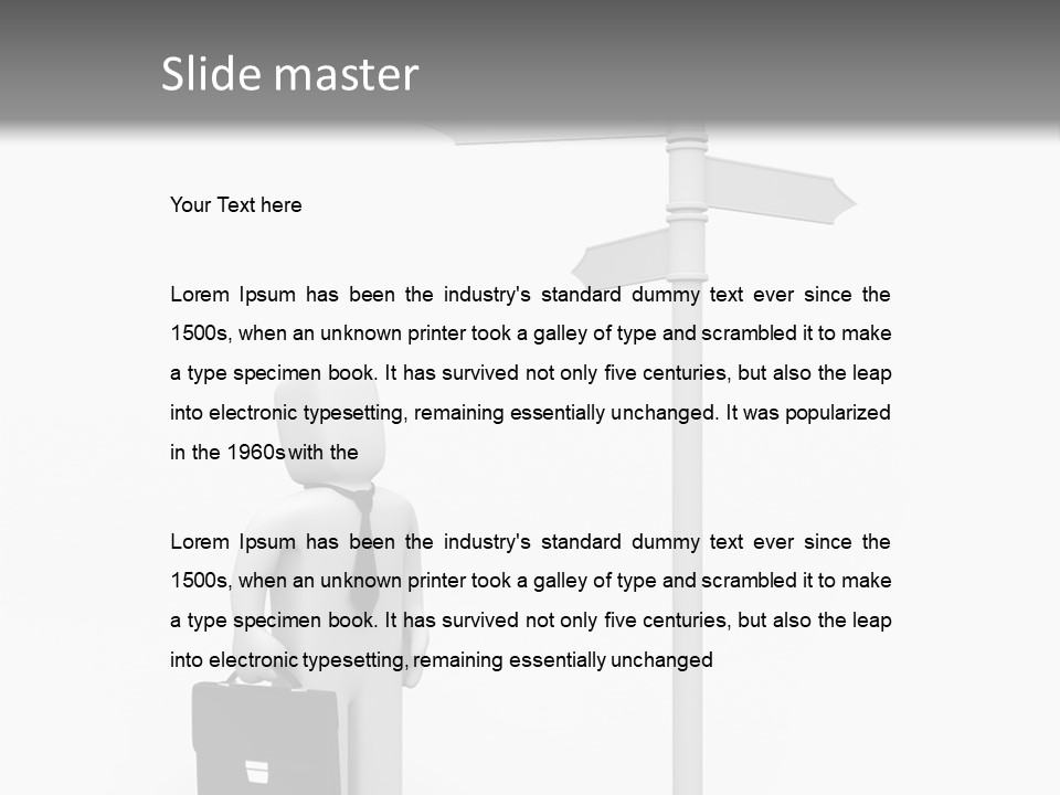 A Person Standing Next To A Street Sign PowerPoint Template