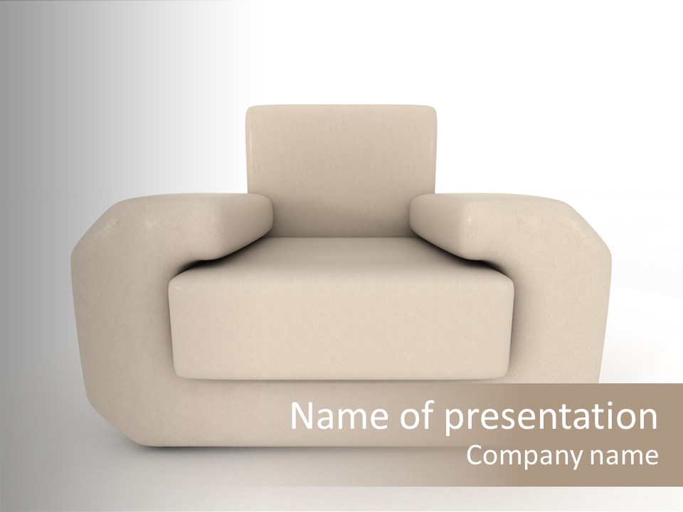 Cushion Seat Armchair PowerPoint Template