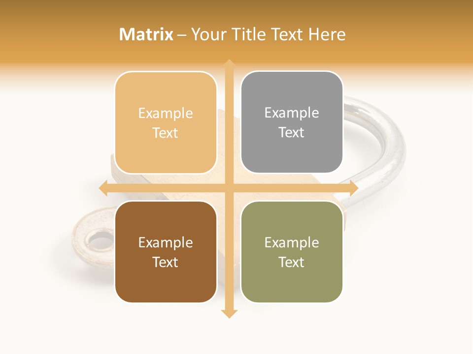 A Golden Padlock With A Key On A White Background PowerPoint Template