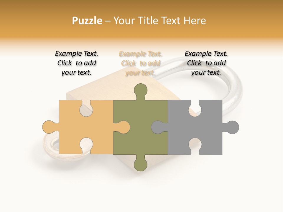 A Golden Padlock With A Key On A White Background PowerPoint Template