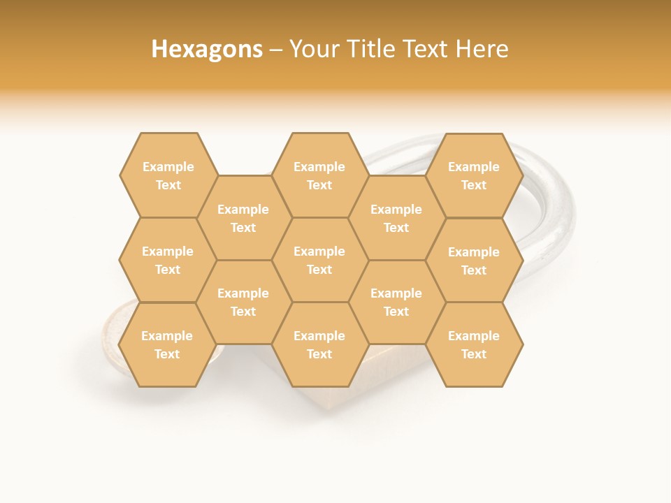 A Golden Padlock With A Key On A White Background PowerPoint Template