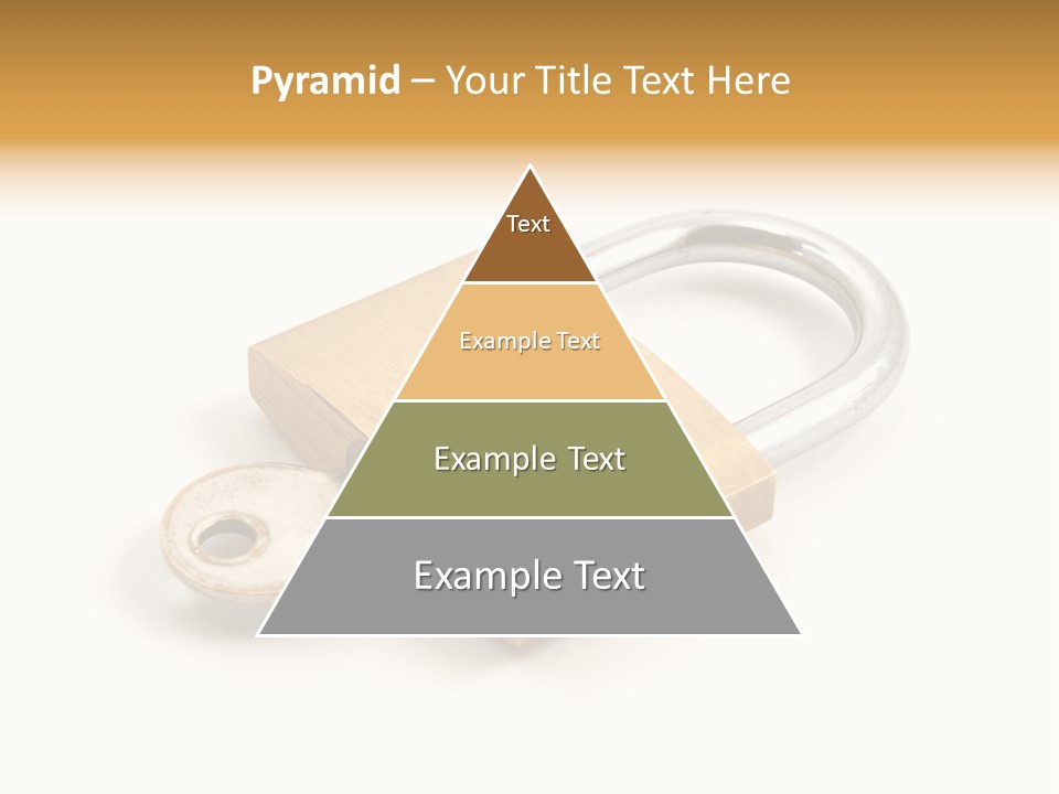 A Golden Padlock With A Key On A White Background PowerPoint Template