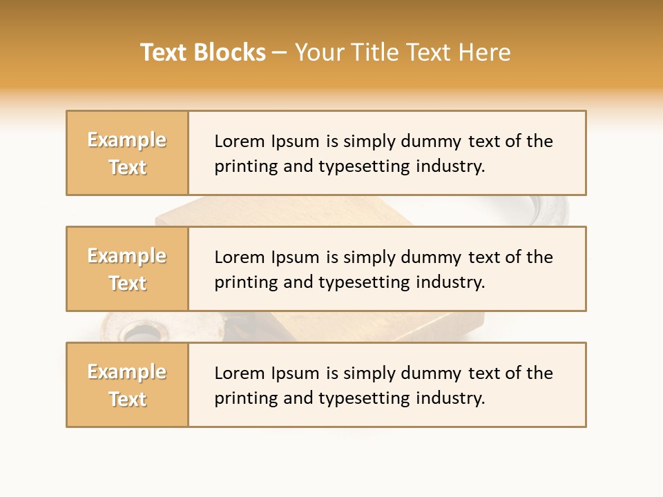 A Golden Padlock With A Key On A White Background PowerPoint Template