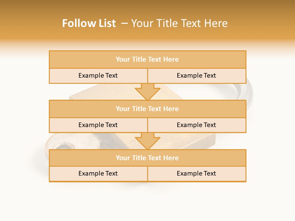 A Golden Padlock With A Key On A White Background PowerPoint Template