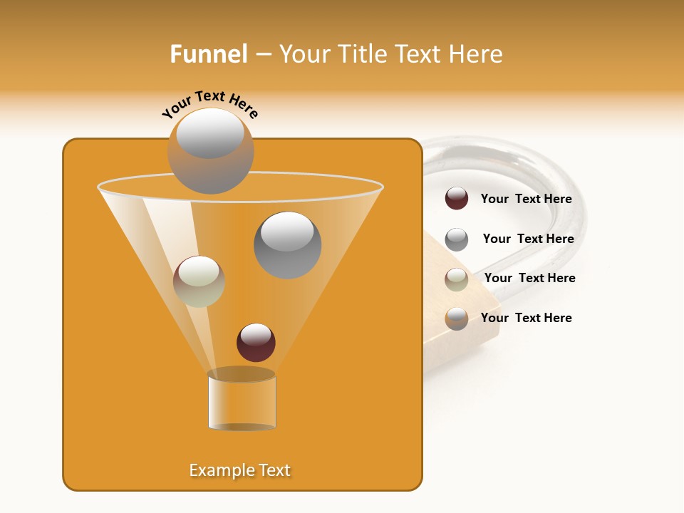 A Golden Padlock With A Key On A White Background PowerPoint Template