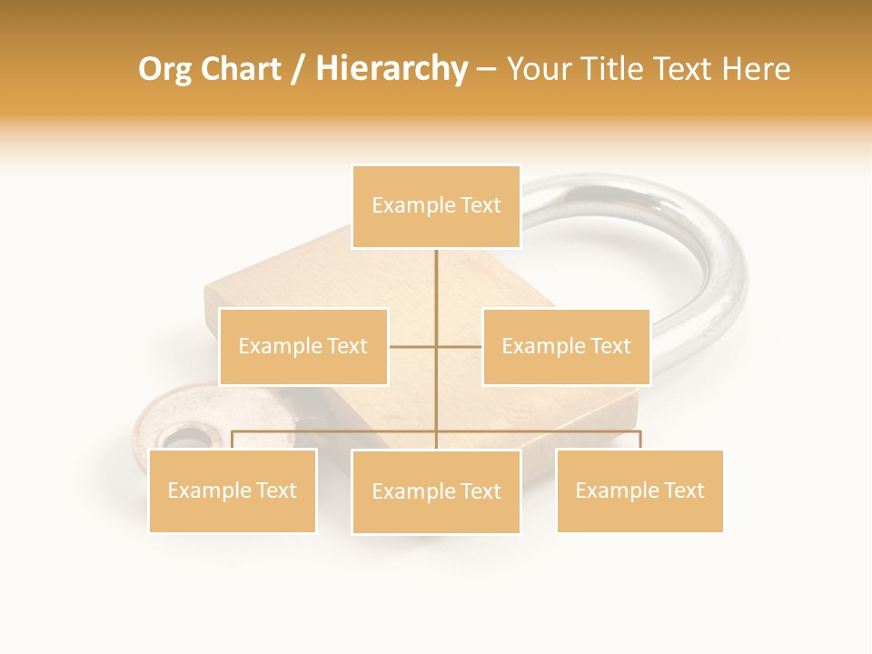 A Golden Padlock With A Key On A White Background PowerPoint Template