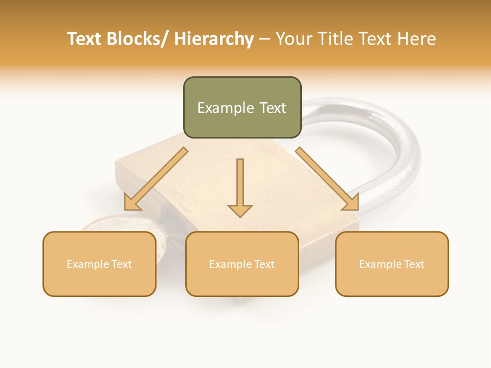 A Golden Padlock With A Key On A White Background PowerPoint Template