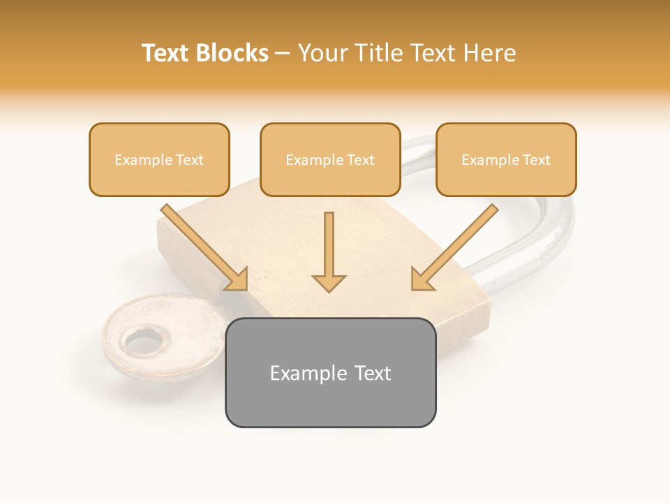 A Golden Padlock With A Key On A White Background PowerPoint Template