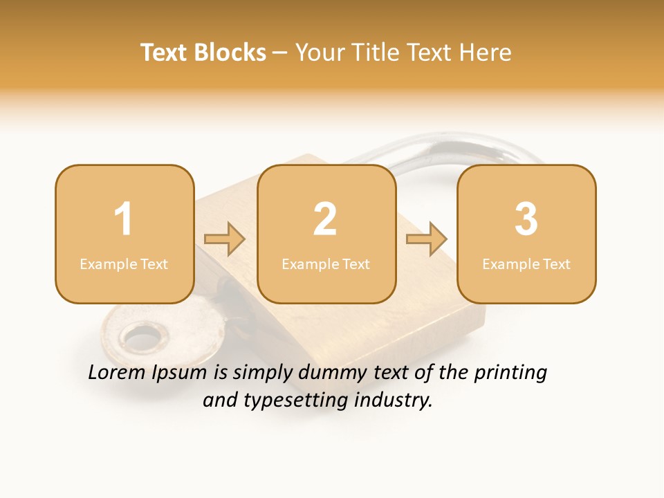 A Golden Padlock With A Key On A White Background PowerPoint Template