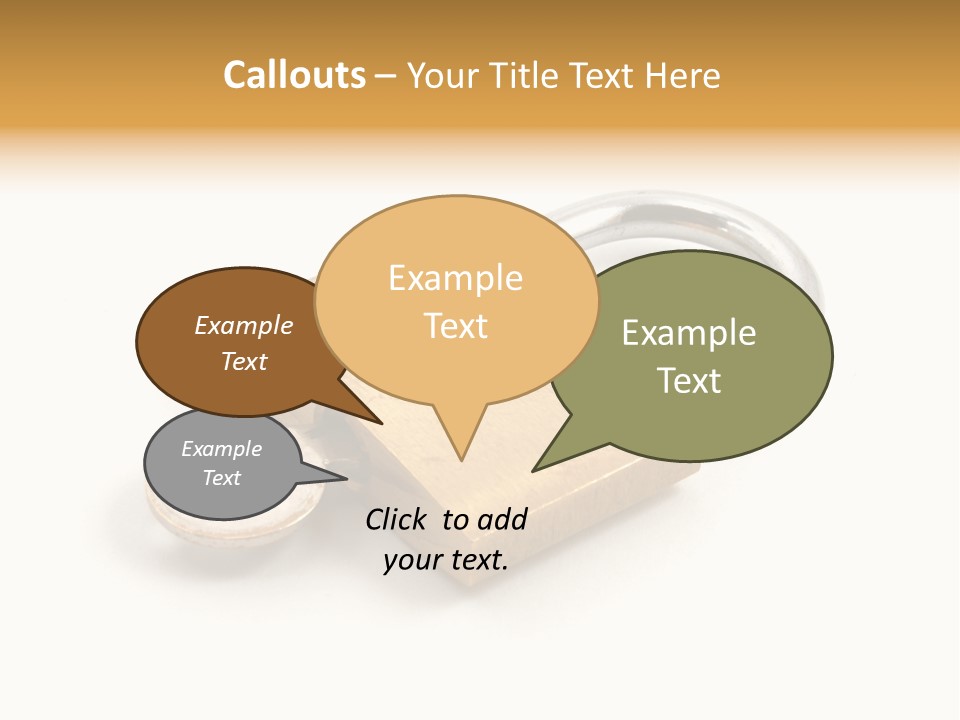 A Golden Padlock With A Key On A White Background PowerPoint Template