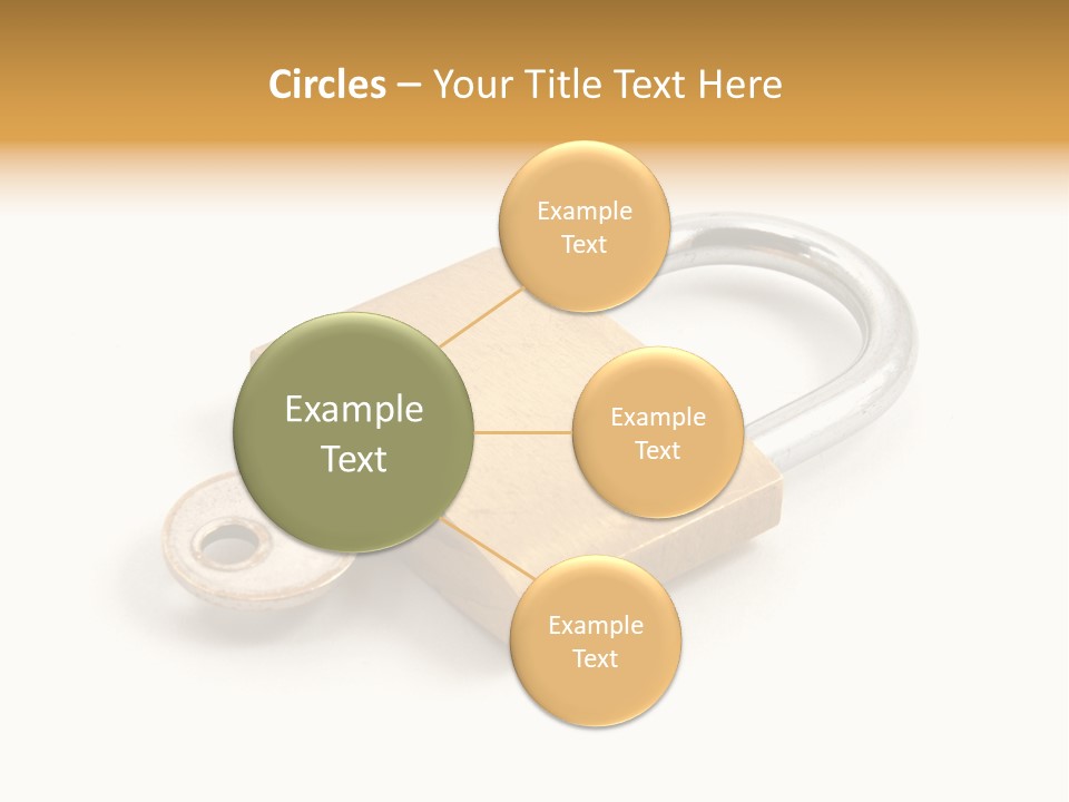 A Golden Padlock With A Key On A White Background PowerPoint Template