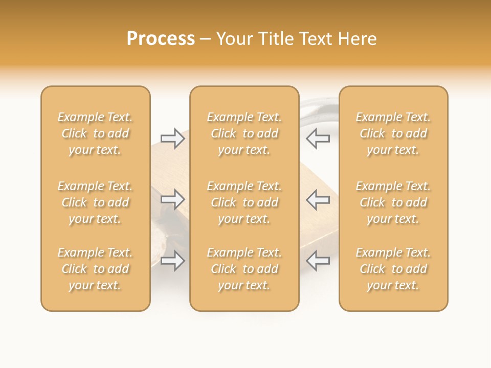 A Golden Padlock With A Key On A White Background PowerPoint Template