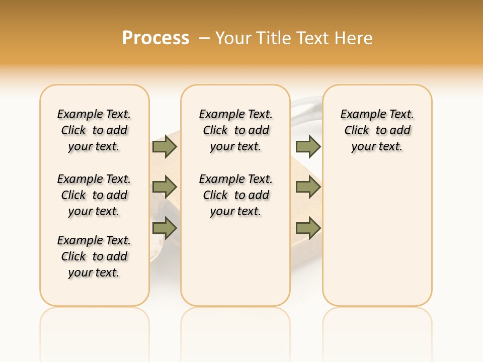A Golden Padlock With A Key On A White Background PowerPoint Template