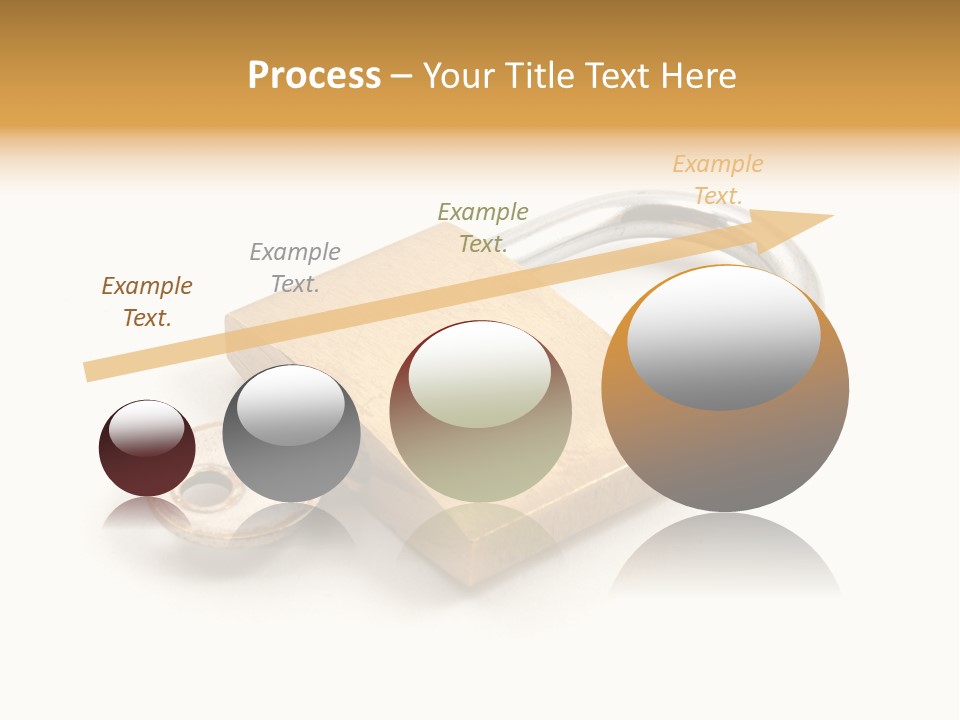 A Golden Padlock With A Key On A White Background PowerPoint Template