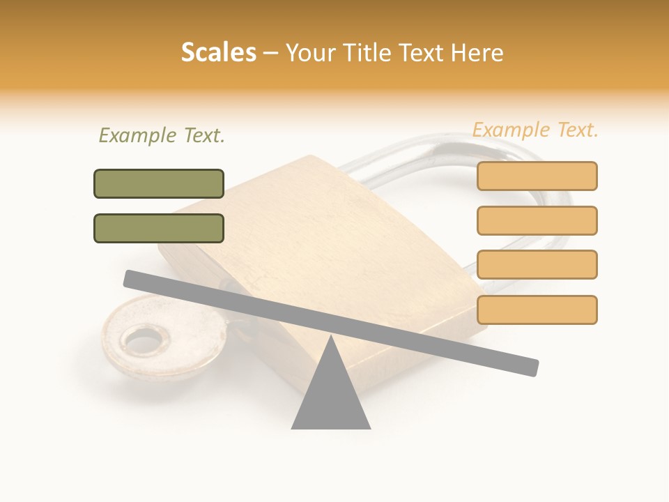 A Golden Padlock With A Key On A White Background PowerPoint Template