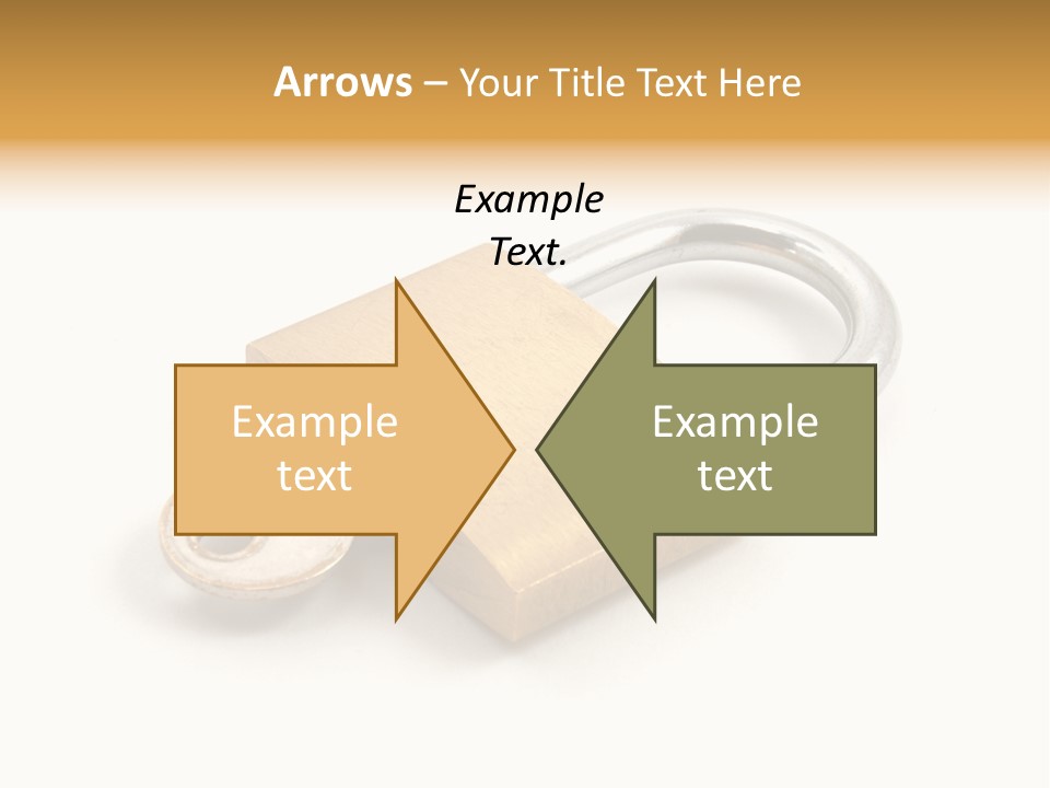 A Golden Padlock With A Key On A White Background PowerPoint Template