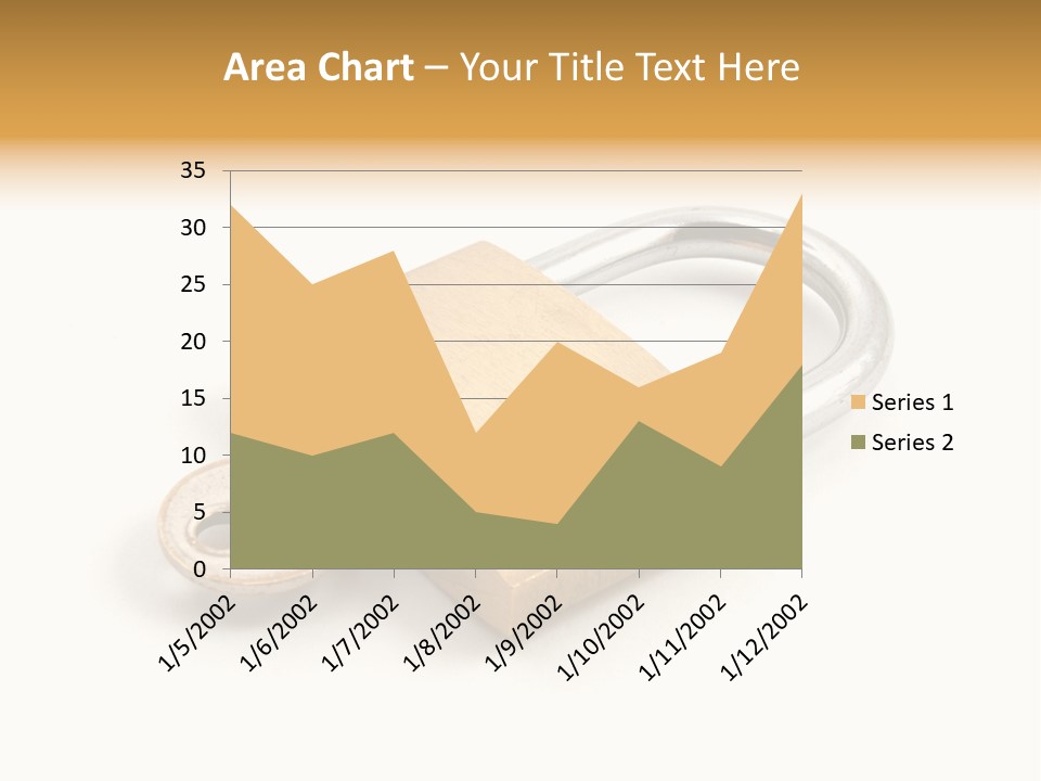A Golden Padlock With A Key On A White Background PowerPoint Template